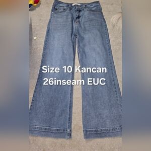 KanCan Women's Wide Leg Jeans - Light Blue Wash